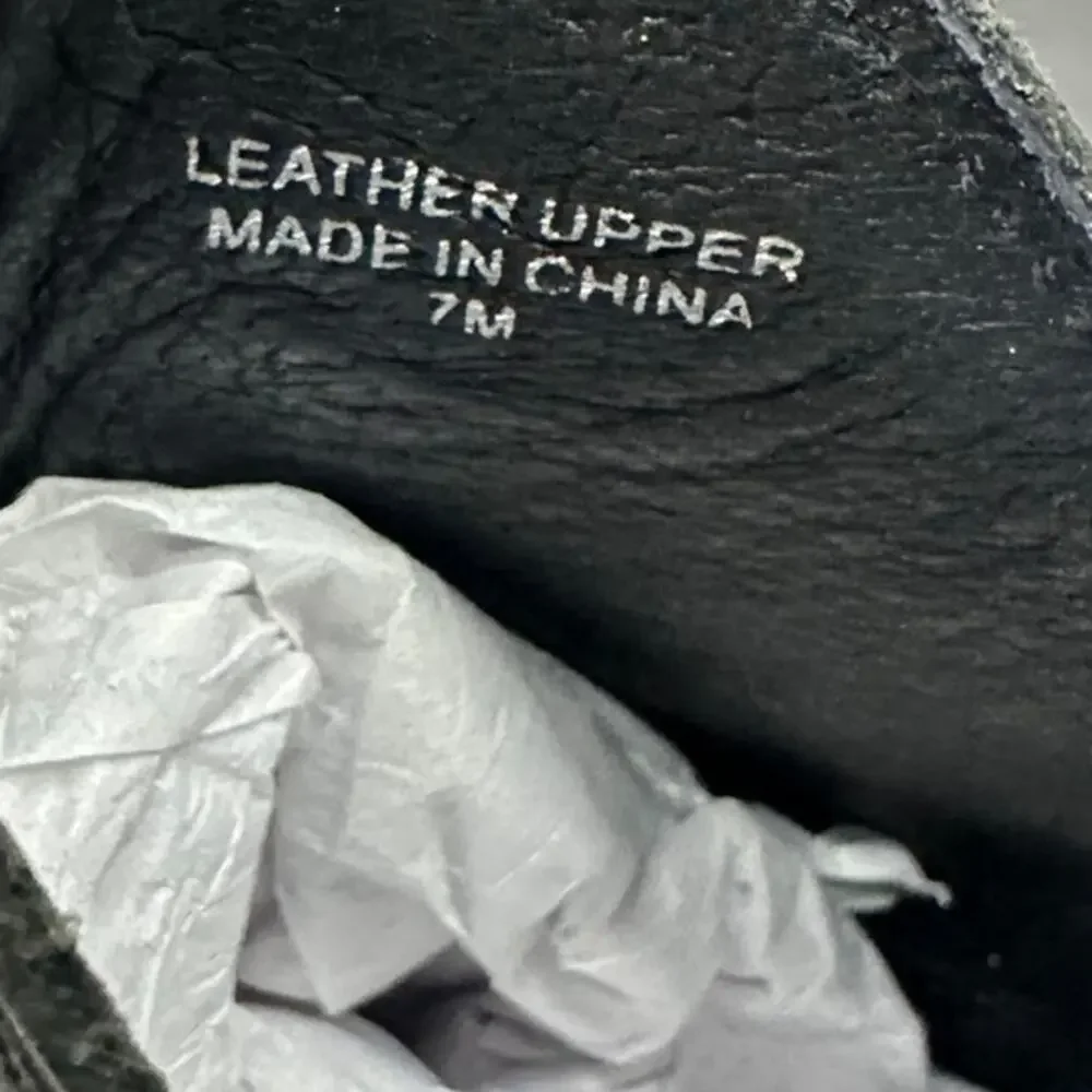 J Slides Black Shea Leather Platform Wedge Sneakers Women's size 7